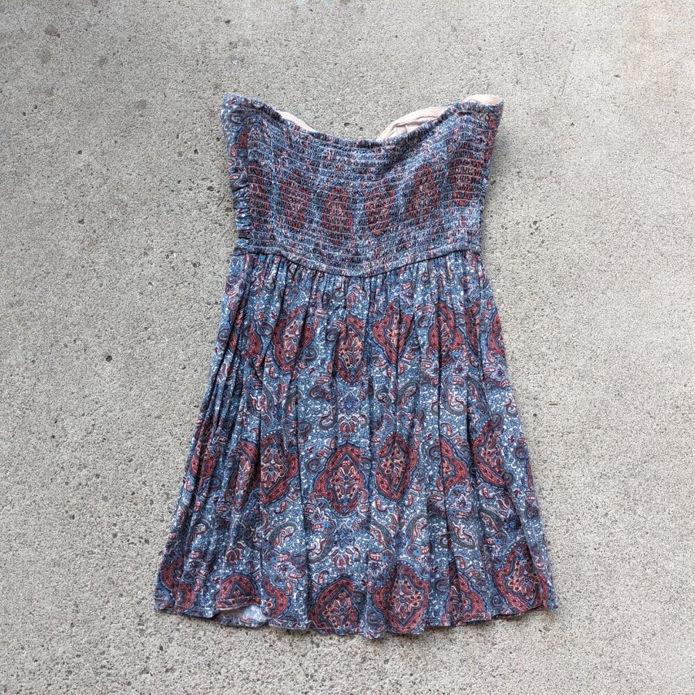 Paisley Boho Mini Dress Strapless - Picture 6 of 8